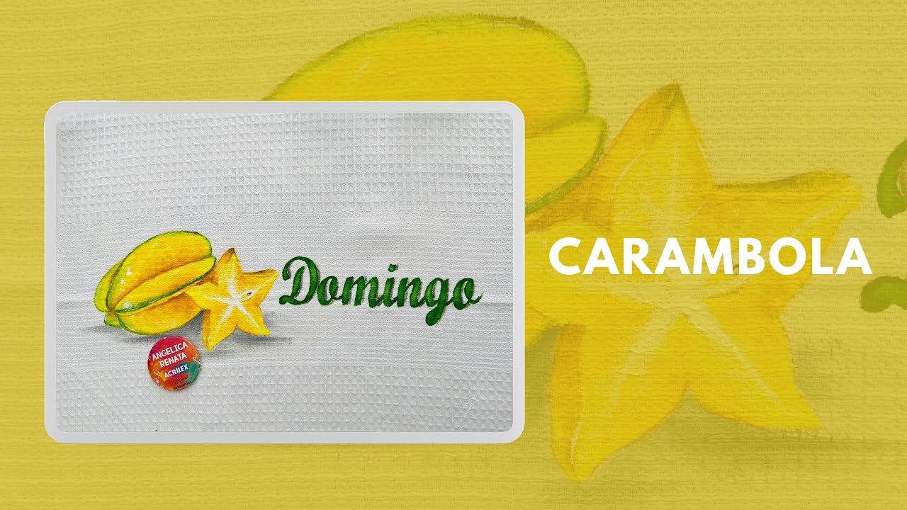 Aula gratuita pintura em tecido | como pintar carambola passo a passo