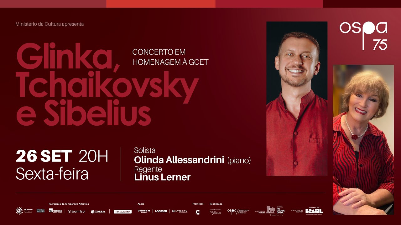 OSPA 2025 - 26/09 - Glinka, Tchaikovsky e Sibelius