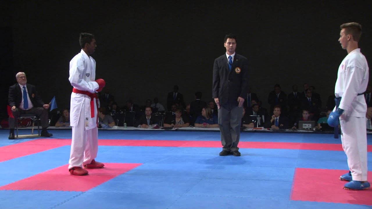2015 USANKF 14-15 Elite Kumite Final -57 Kg Senpon Saisheren vs Thierry Brewer