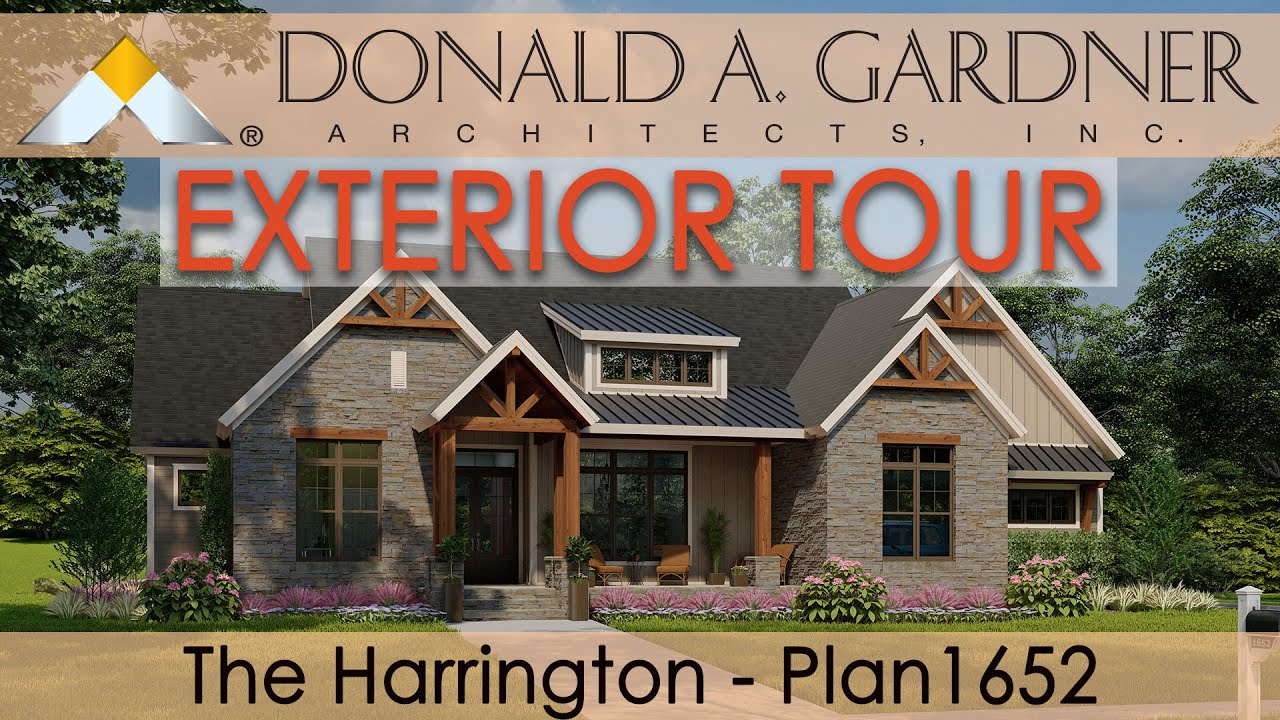 One-story house plan with a small floor plan and three bedrooms | The Harrington