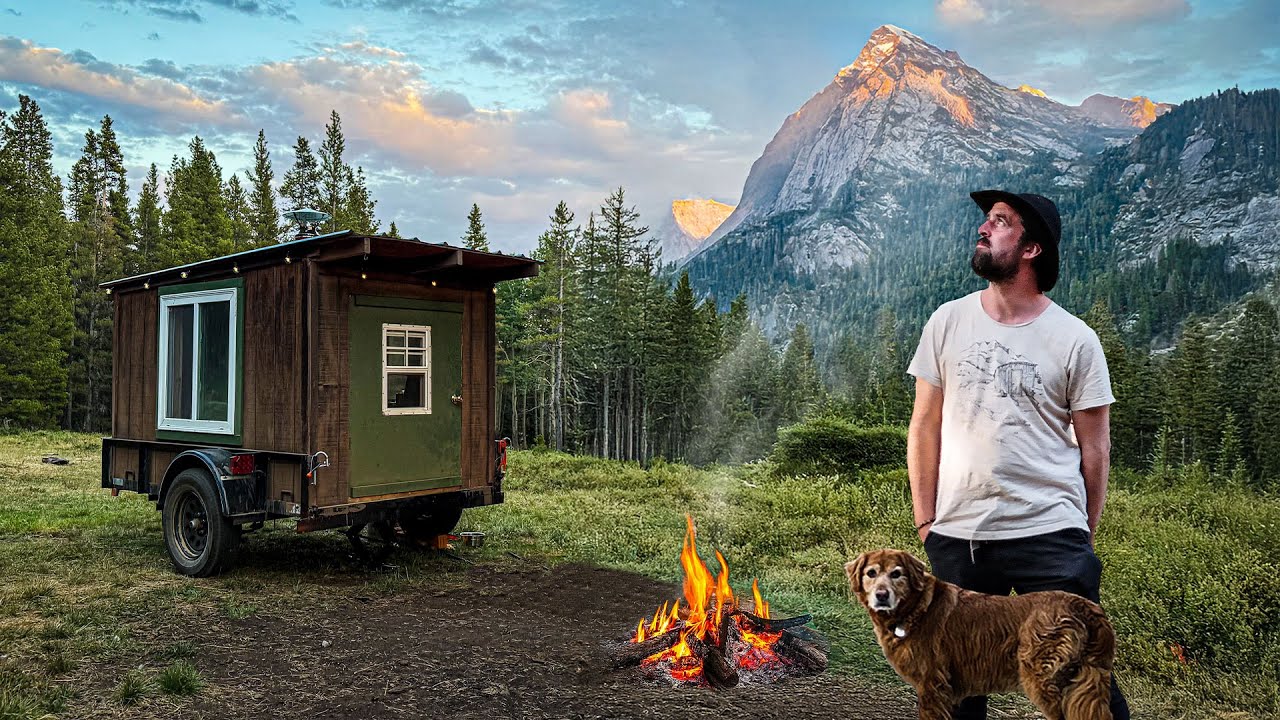 Climbing Cliffs & Trout Fishing the Wild West! Tiny Cabin on Wheels