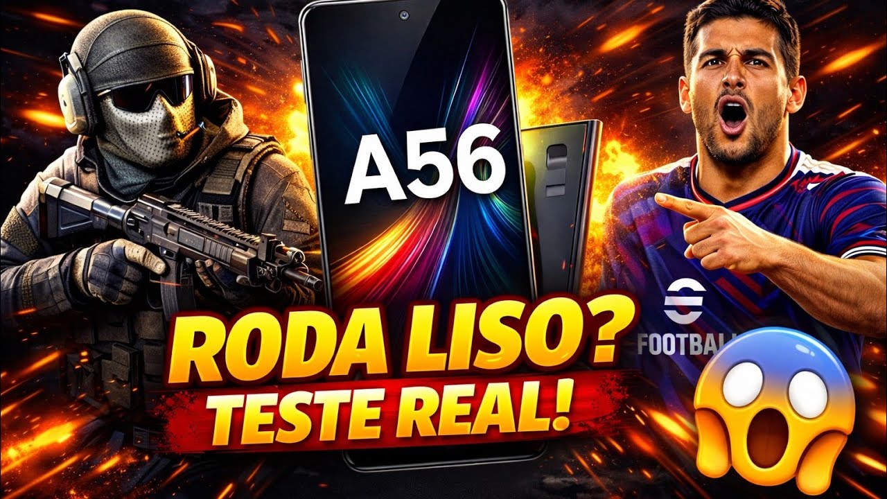 Samsung Galaxy A56 RODA COD Mobile e eFootball? 😱 TESTE DE DESEMPENHO REAL!