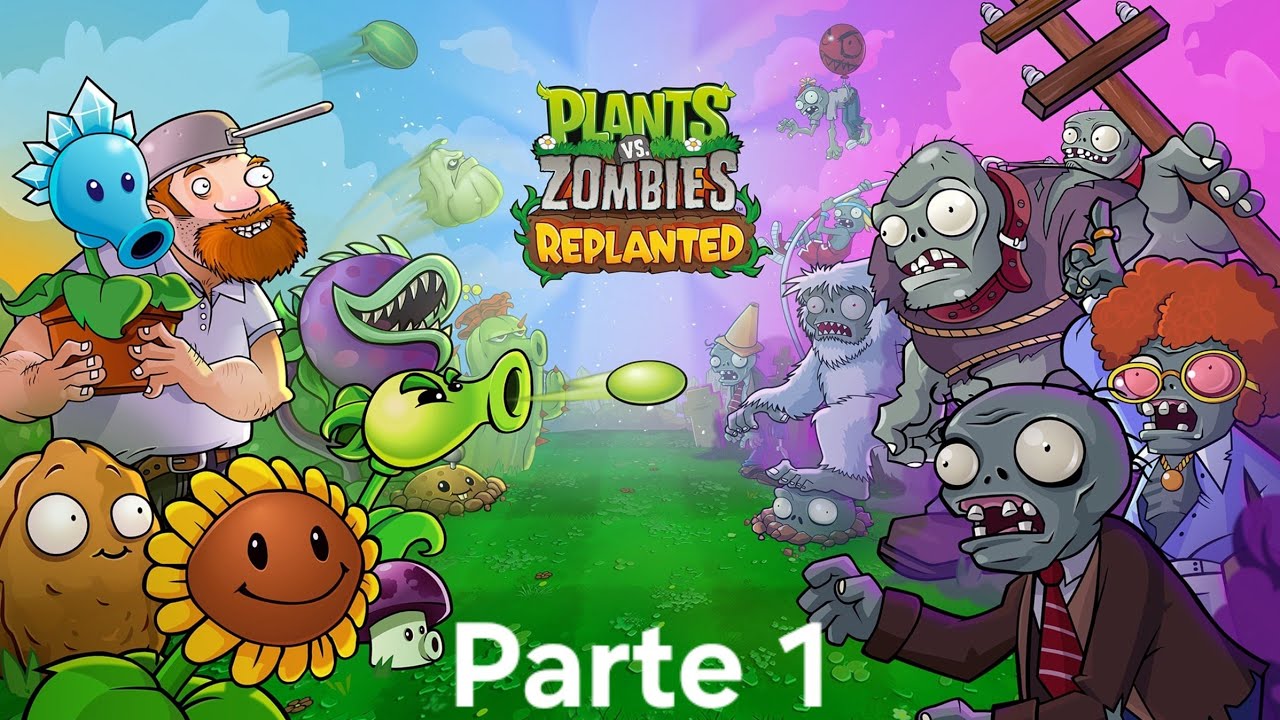 Plantas Contra Zombis Trasplantado Parte 1 Lanzaguisantes, Girasol y Petazereza Día En Español