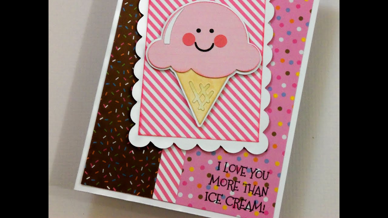 CRICUT ICE CREAM CONE BIRTHDAY CARD SKETCH #8