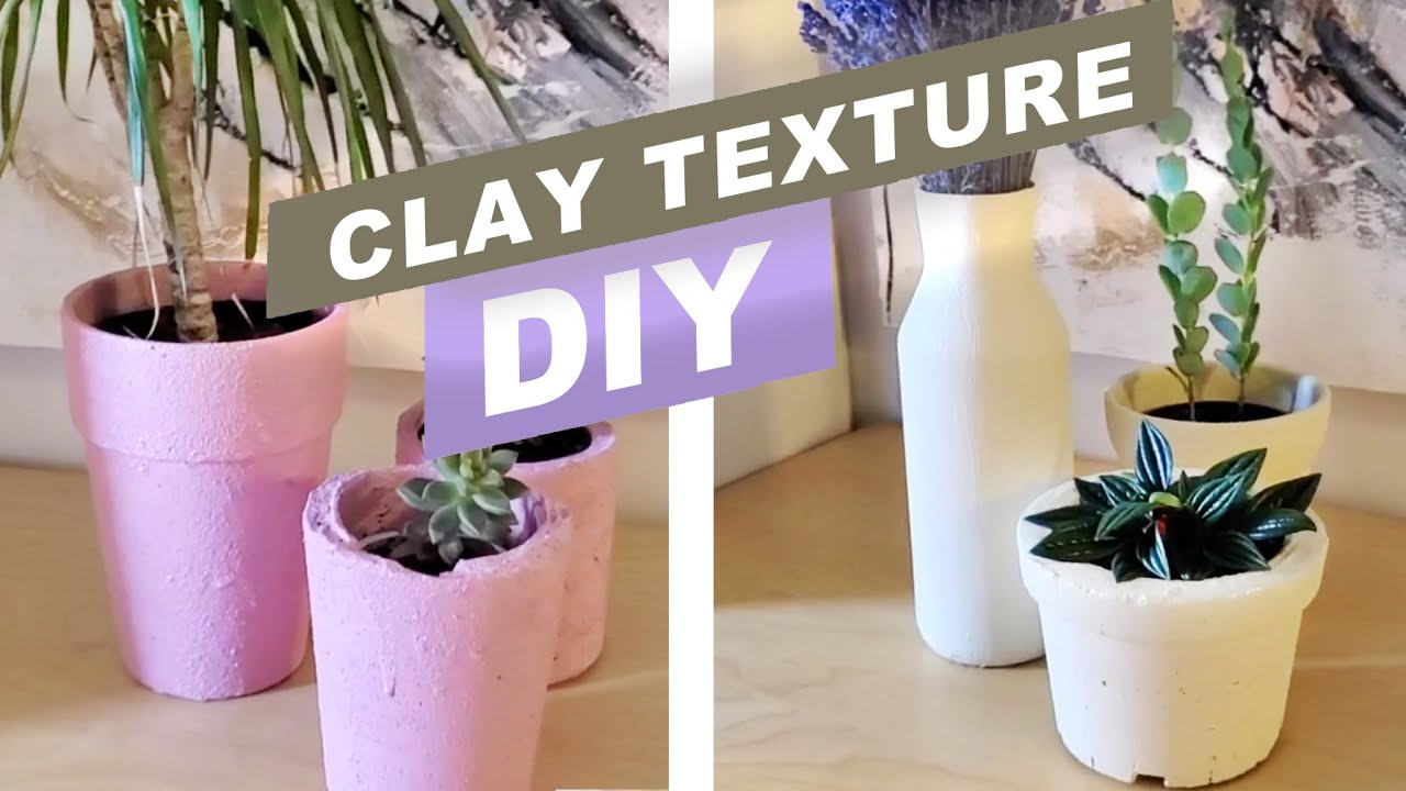 FAUX CERAMIC CLAY VASES DIY! AMAZING TEXTURE USING SAND