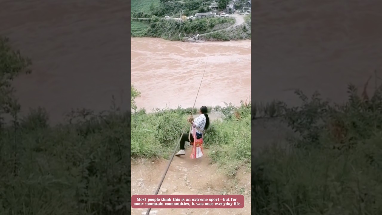 😱 Would You Trust This Cable Over a Wild River? #labor day
