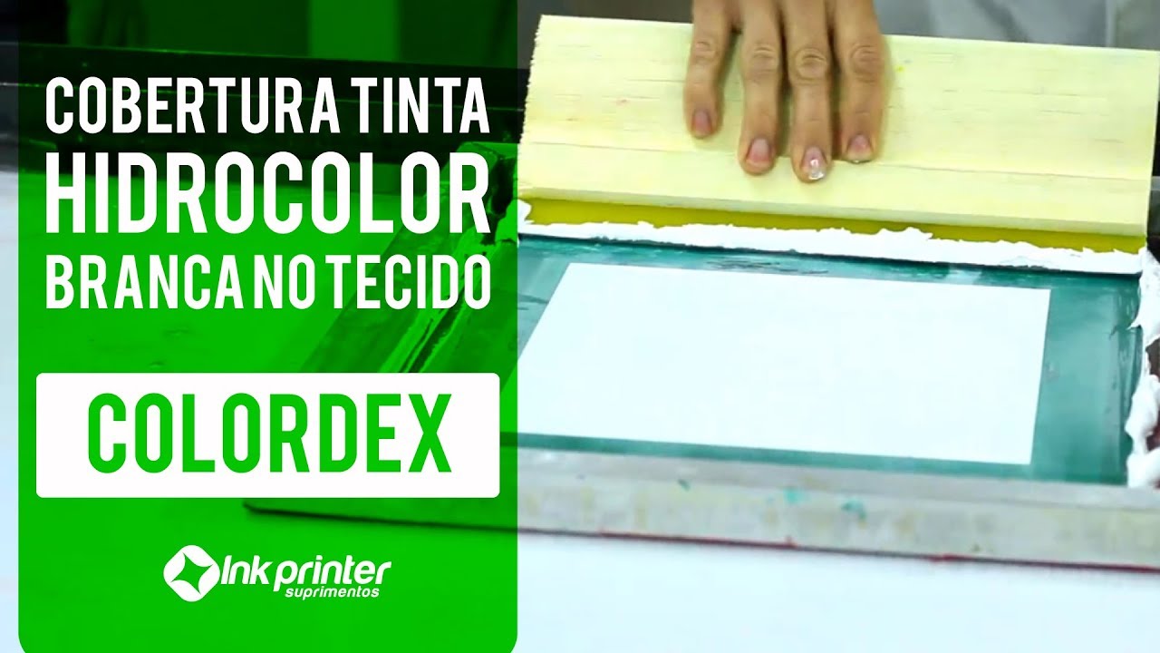 Cobertura da tinta para serigrafia Hidrocolor Branca em tecido escuro - Colordex