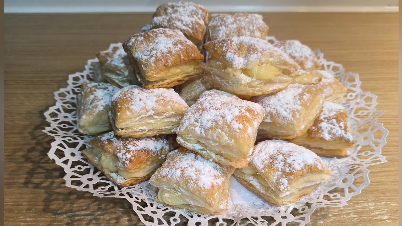 MIGUELITOS DE HOJALDRE RELLENOS DE CREMA &bull; Receta paso a paso