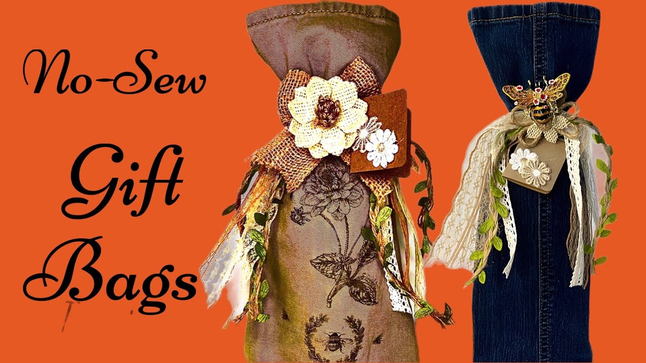 No Sew Denim Gift Bag.  Perfect Christmas Gift #christmasgiftidea