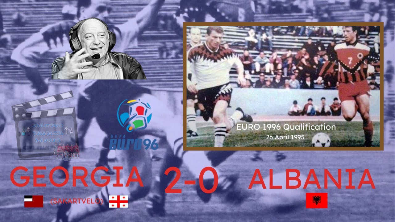 Georgia 2:0 Albania EURO 1996 Q/R 26.04.1995 (with Kote Makharadze commentary)
