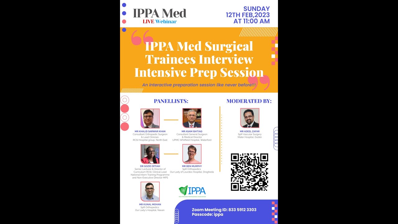 IPPA Med Surgical Trainees Interview Prep Session - 12 02 2023