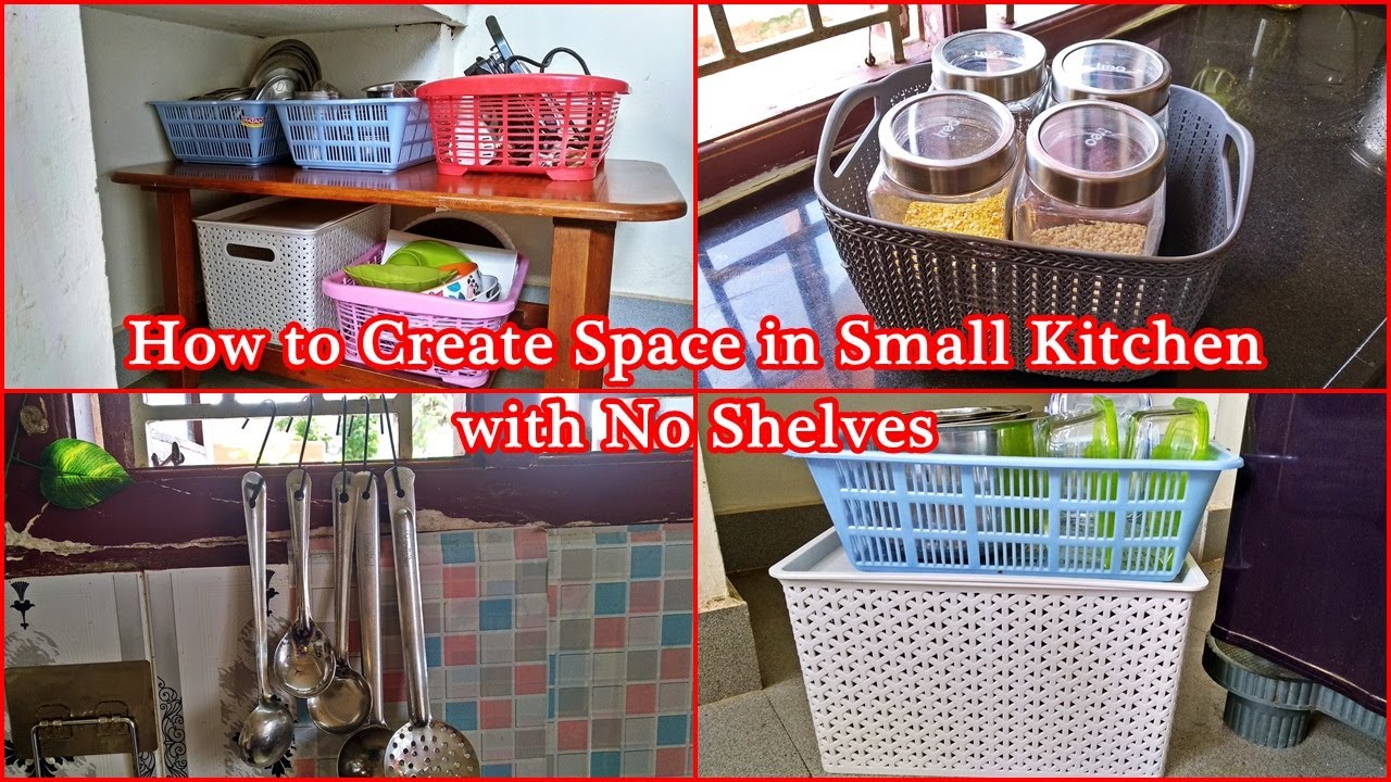 12 Ideas to Organize Small Rental Kitchen without Shelves | Space Saving Kitchen Organization(Tamil)