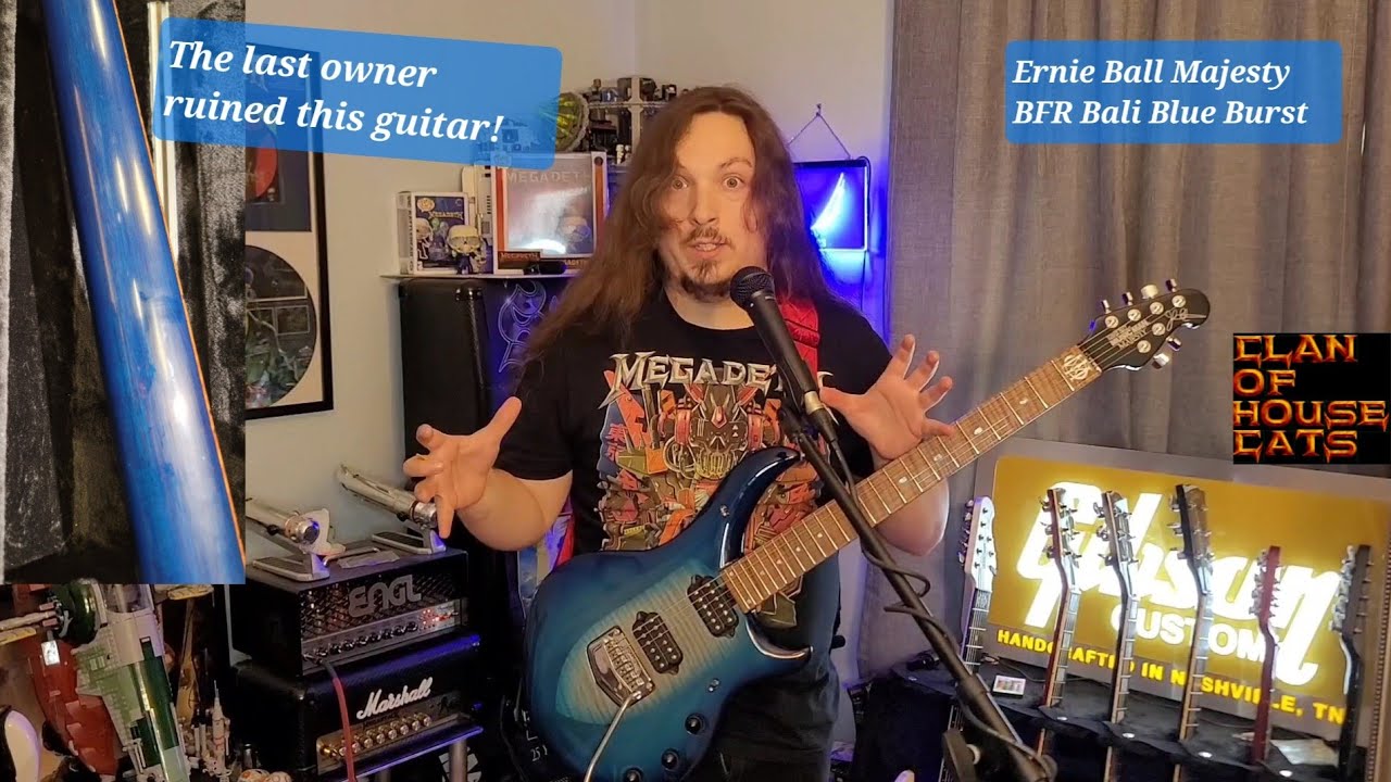 Problem with this Majesty, the previous owner's fault! Ernie Ball Majesty BFR Bali Blue Burst
