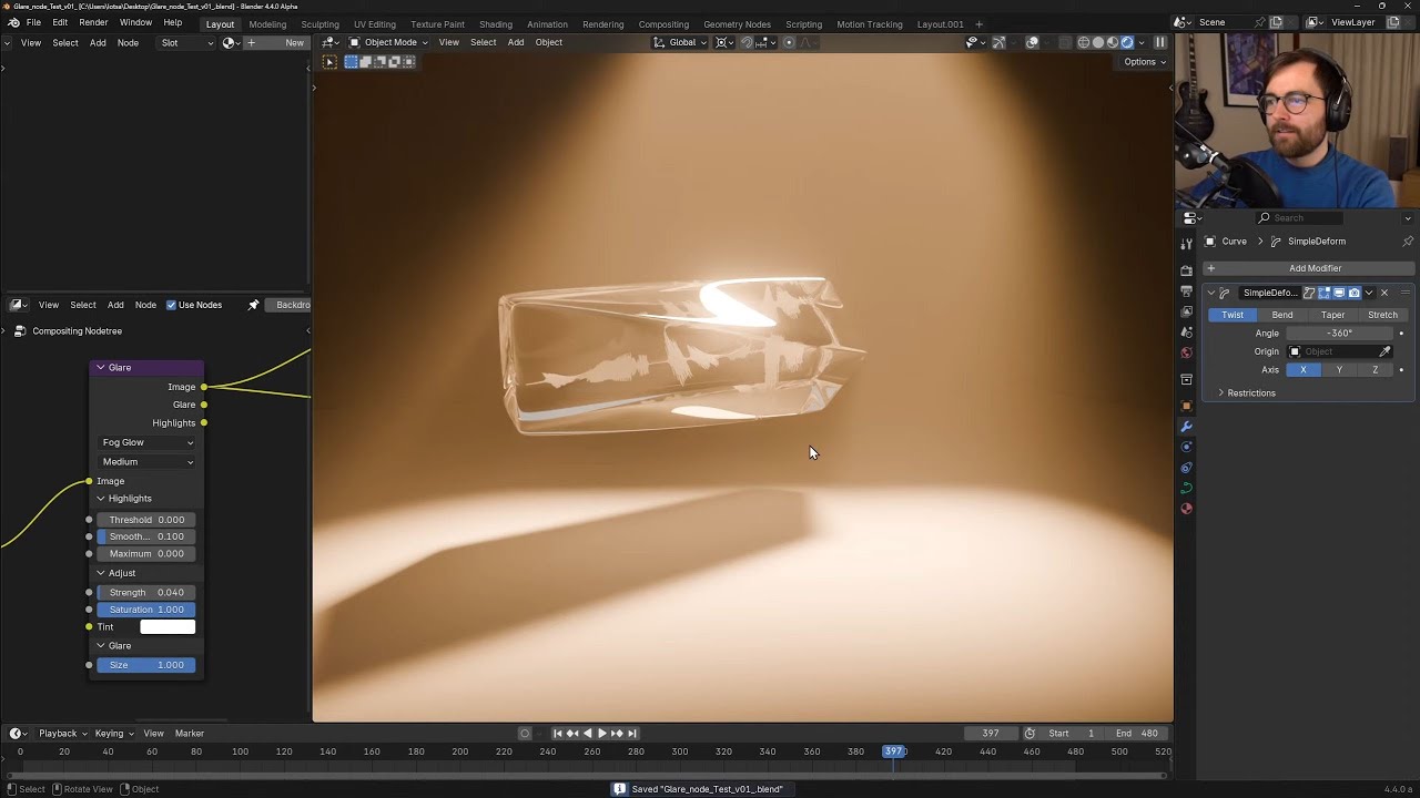 (Livestream VOD) Exploring Blender 4.4's new Glare Node
