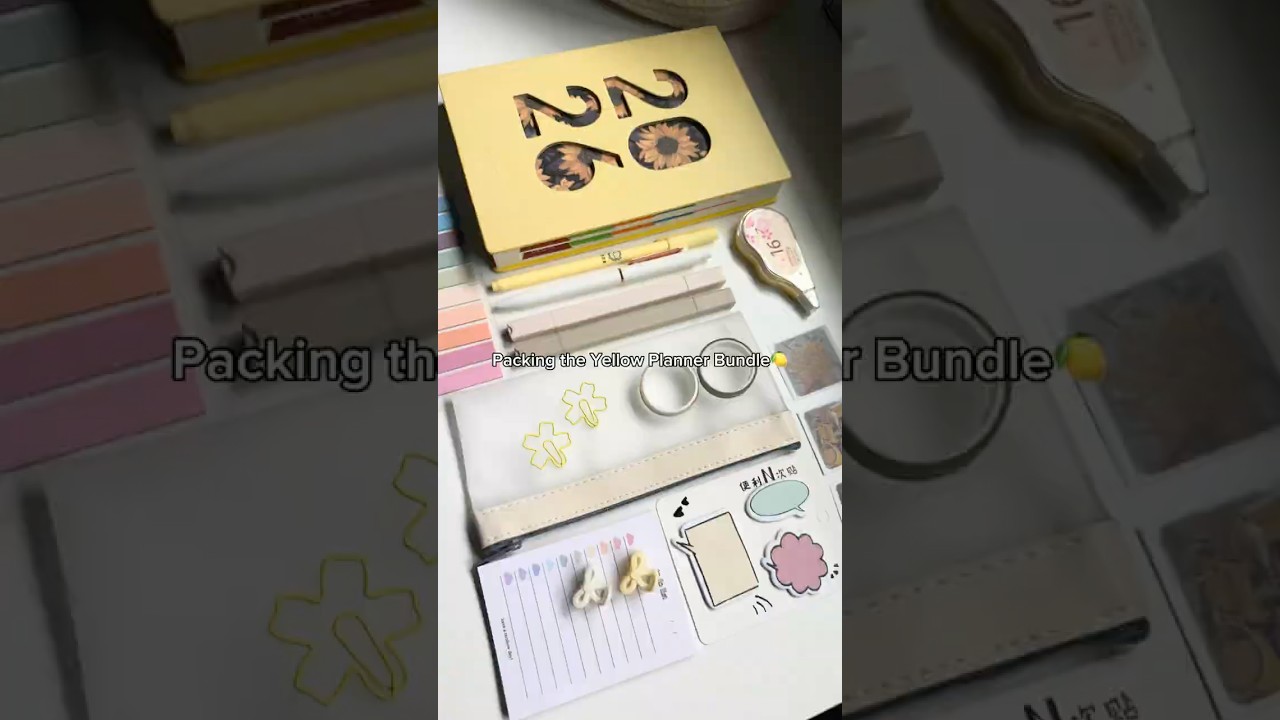 Yellow Goal 2026 Planner Bundle - Aesthetic Stationery set