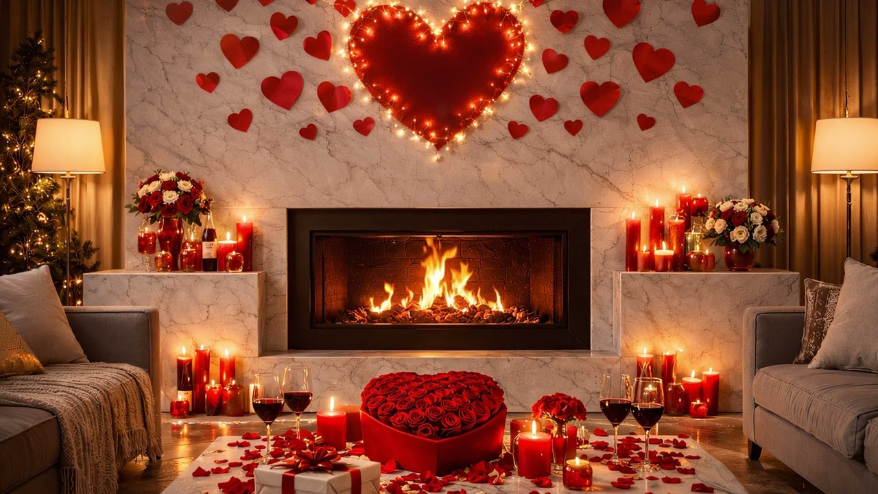 Ambient TV 4K HD Fireplace Fire Romanticism Love Ambiance - TV 4K HD  Feu cheminée Amour Romantisme