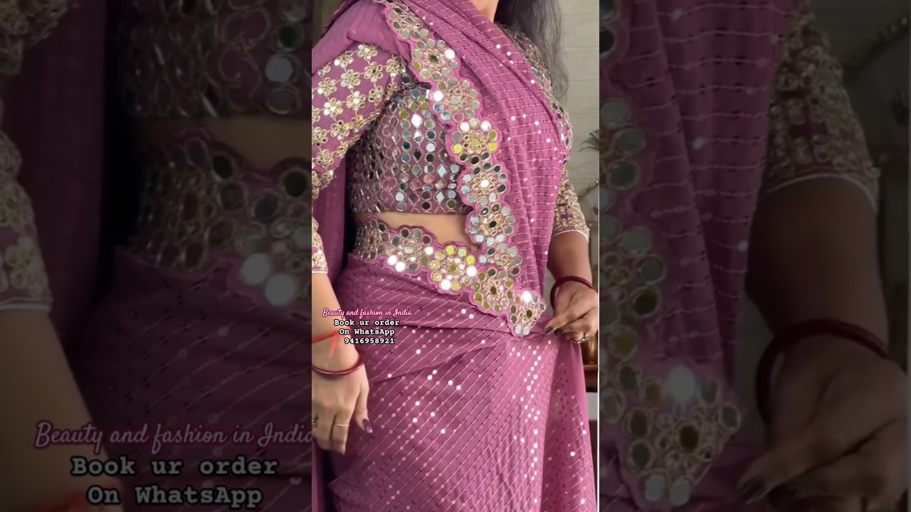 Buy viral mirror work saree #saree #shorts #sareehaul #viralsaree