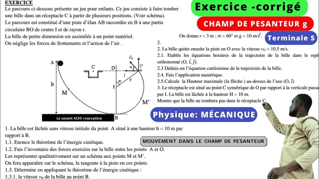 Tle S||Champ de pesanteur g#Dynamique et champ g#Exo_corrigé#