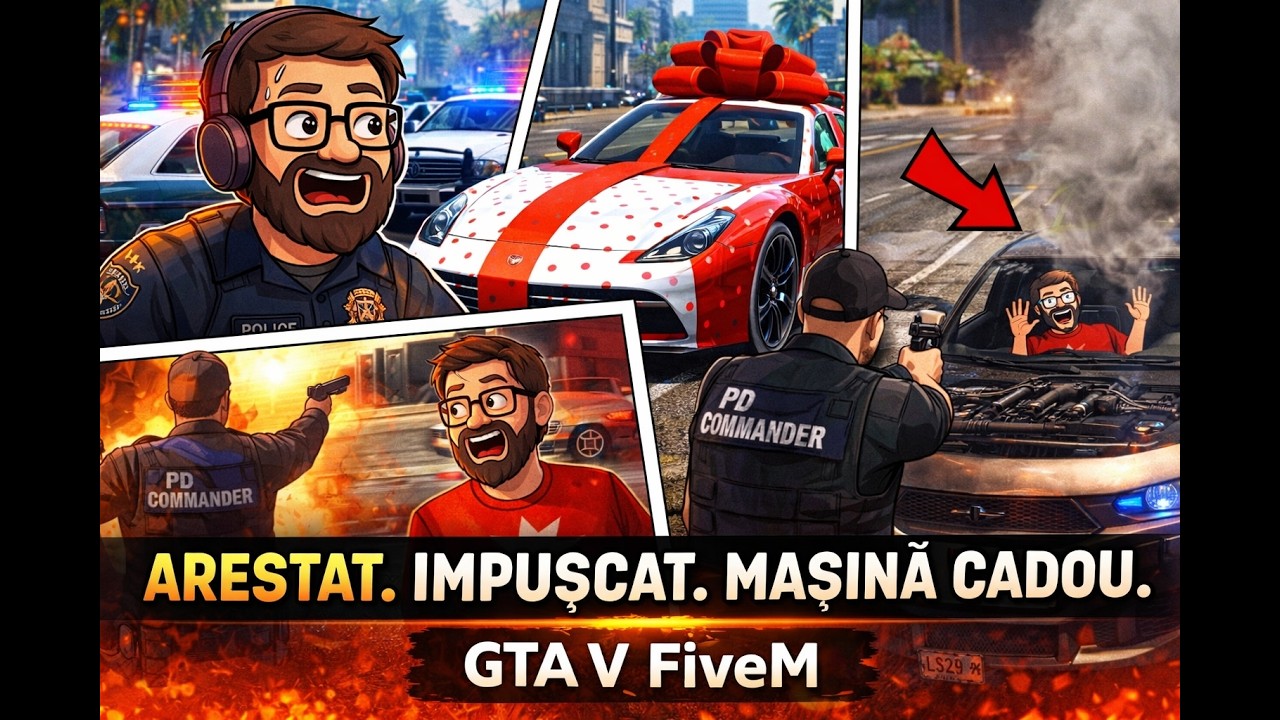 Arestat impuscat, masina cadou toate pe FiveM