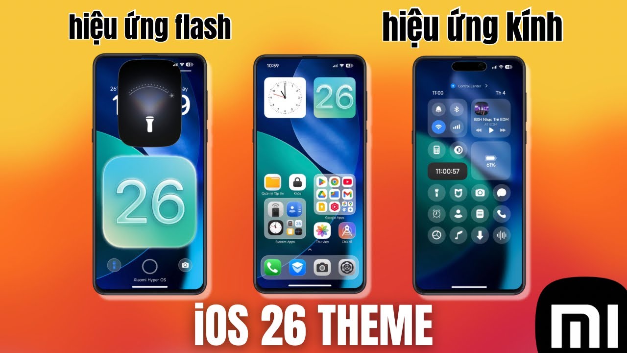 Cài Chủ Đề iOS 26 Với Hiệu Ứng Kính Trong Suốt Trên Xiaomi Global