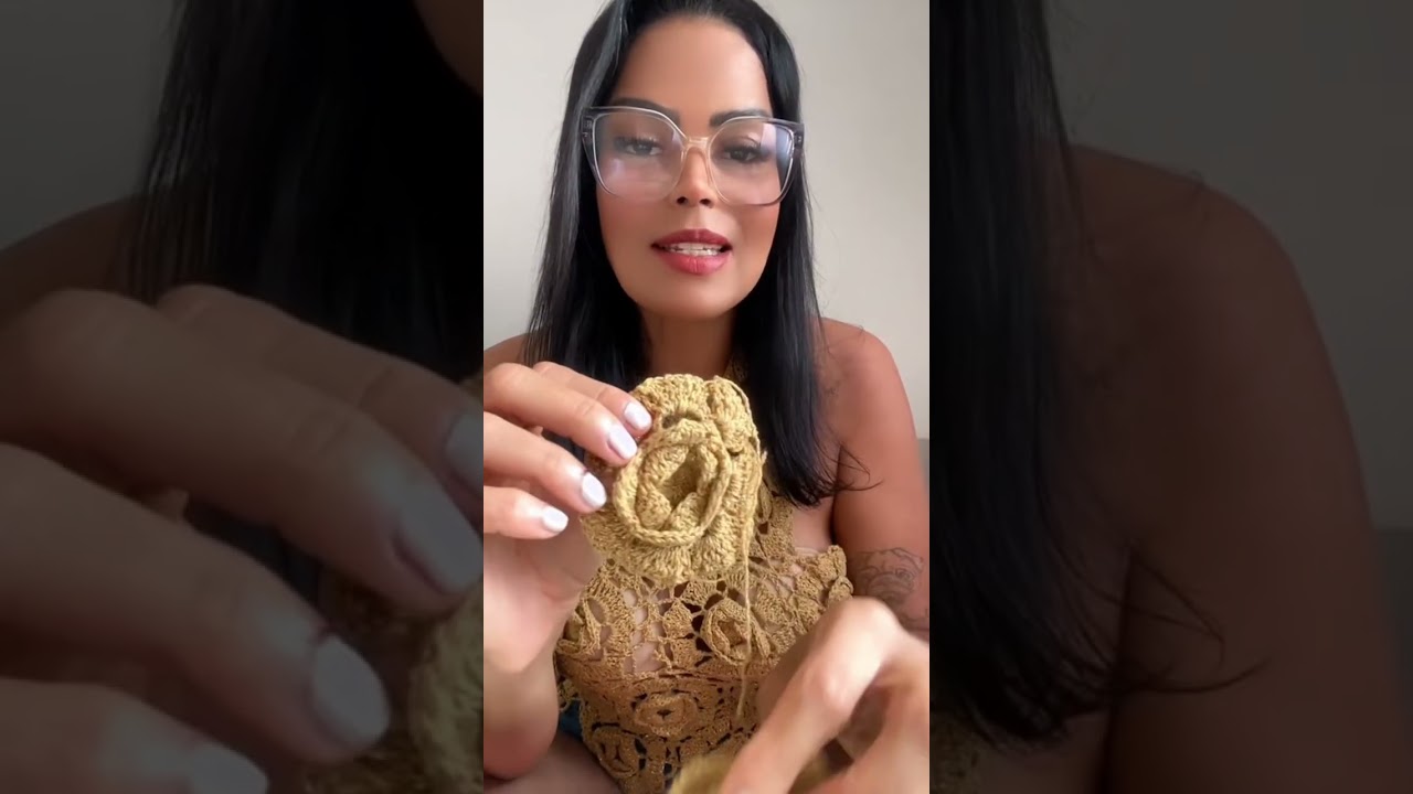 ✂️🧶Tutorial (Parte 2): Finalizando a florzinha e aplicando em roupas! #crochet #tutorial #moda 