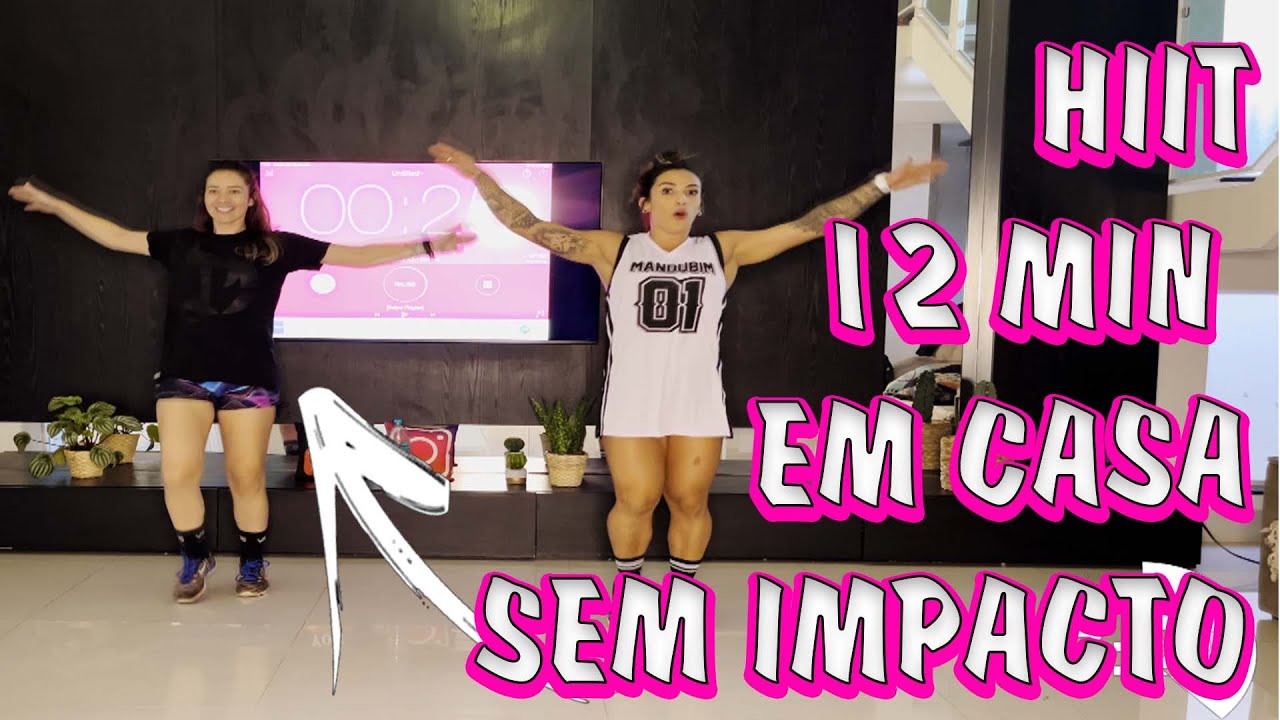 TREINO HIIT🔥 DE 12 MIN 🥵 EM CASA SEM IMPACTO // ALINE ANTIQUEIRA