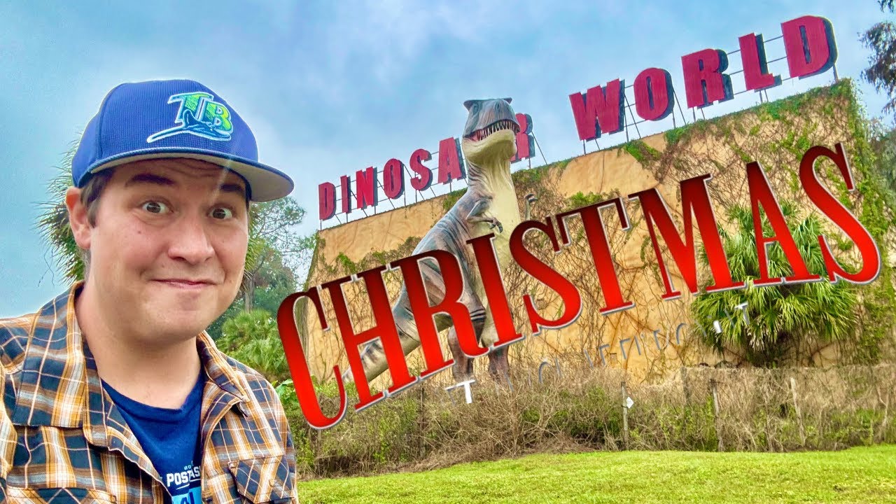 Christmas At Dinosaur World Florida Begins! First Night For Santa Claus - I Rode The Dino Train !