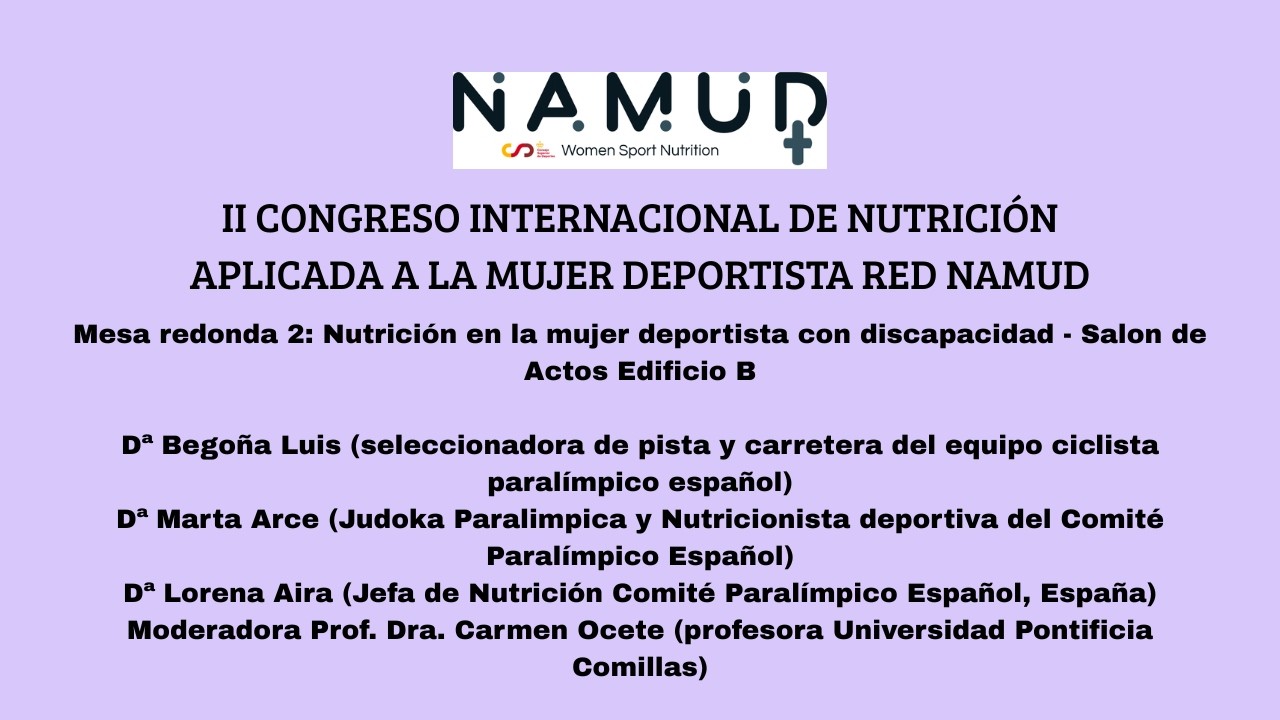 Mesa redonda - Nutrición en la mujer deportista con discapacidad