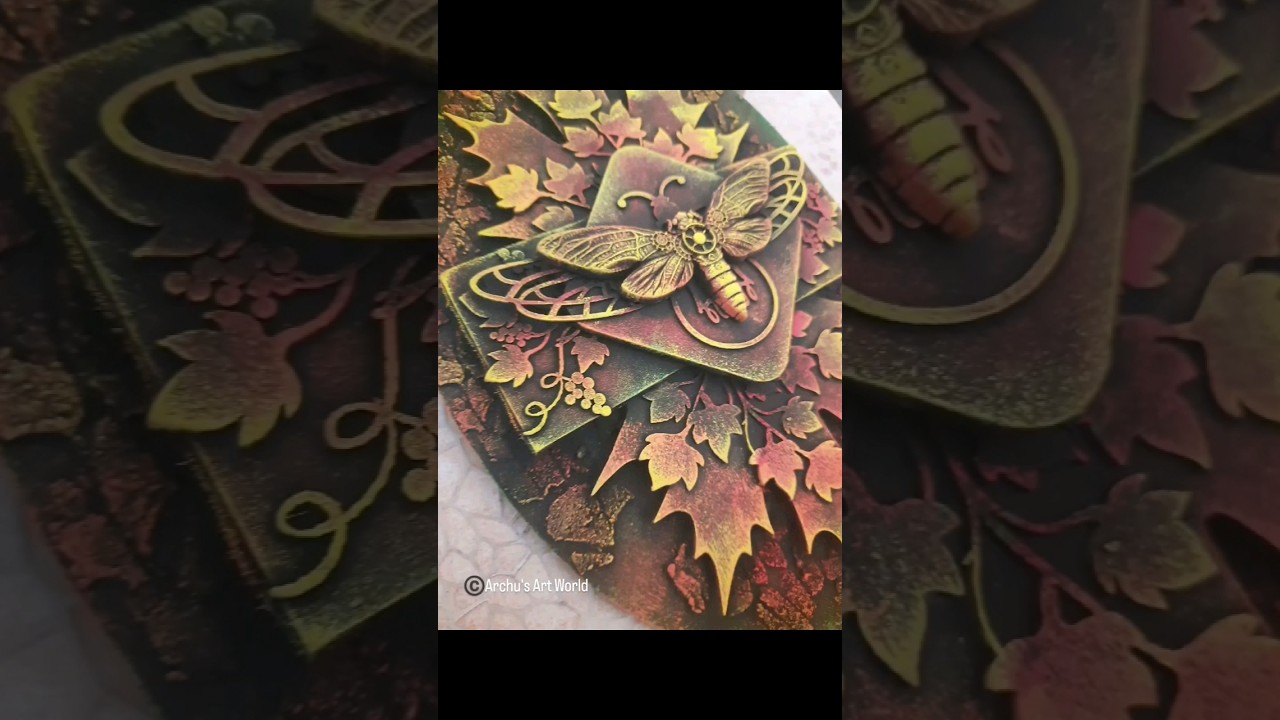 Mixed media altered MDF panel    #mixedmedia #mixedmediaartist #mixedmediatechniques #shorts