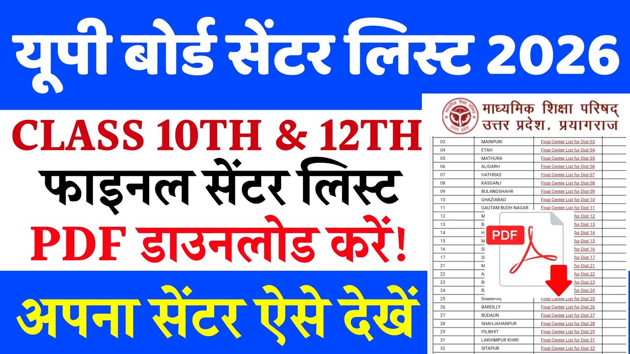 UP Board Final Center List 2026 Out 🔥| यूपी बोर्ड सेंटर लिस्ट ऐसे चेक करें | UPMSP Centre List 2026
