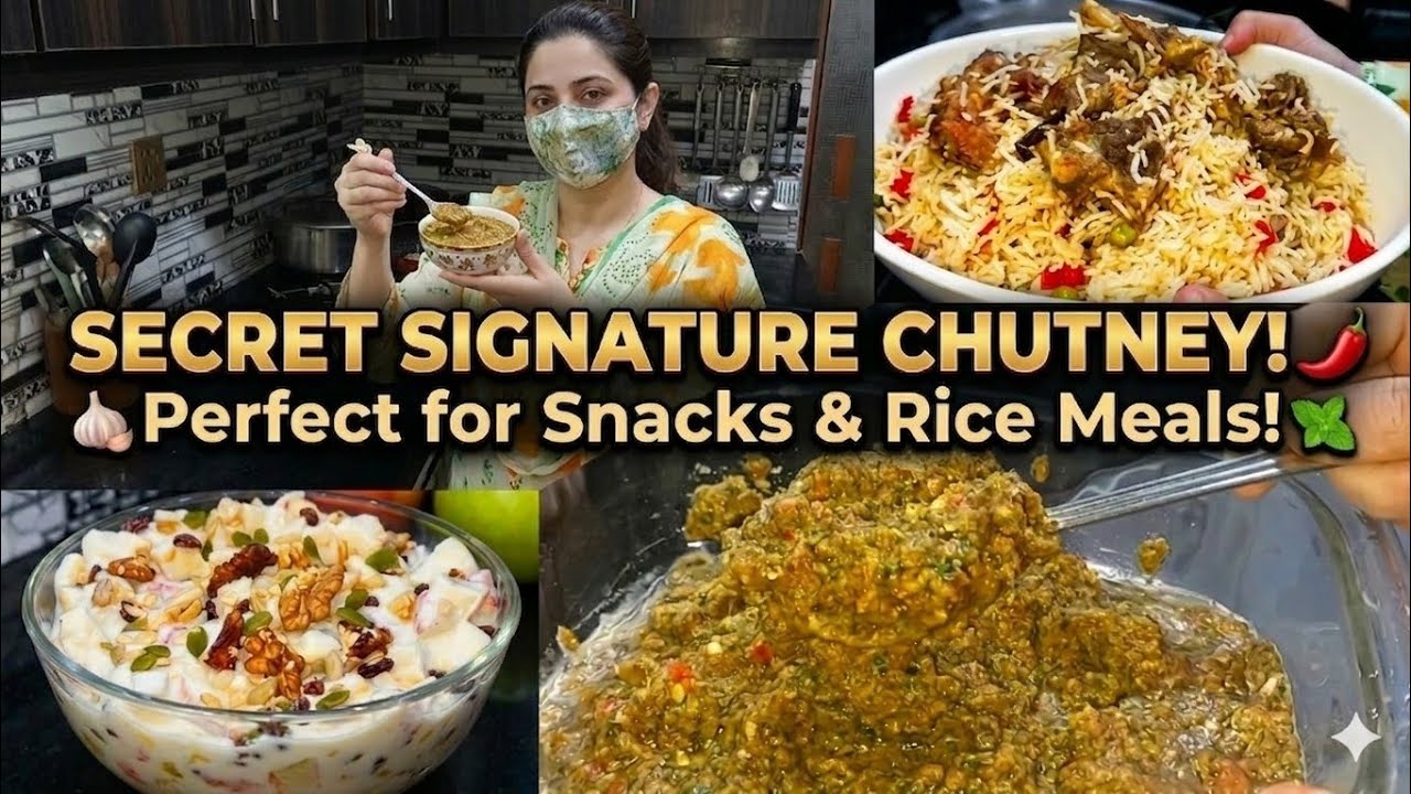 My signature chatney for all snacks + Rice & fruitchaat for iftar
