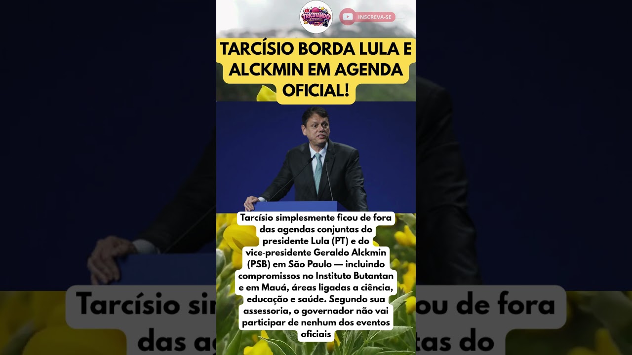 TARC&Iacute;SIO BORDA LULA E ALCKMIN EM AGENDA OFICIAL!