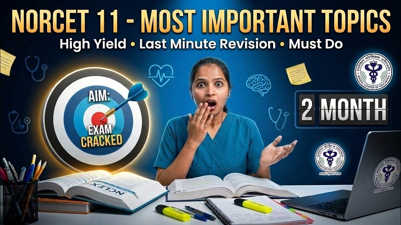 🔥 NORCET 11 IMPORTANT TOPICS &ndash; Full Exam Focused Preparation 🔥#nursingofficer#norcet #aiims #ritika