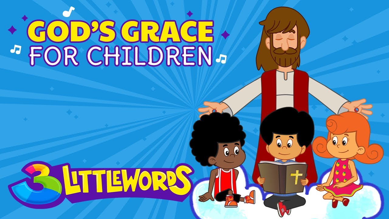 God's Grace For Children 💜 - 3 Little Words Collection | Faith-Based Music and Cartoon