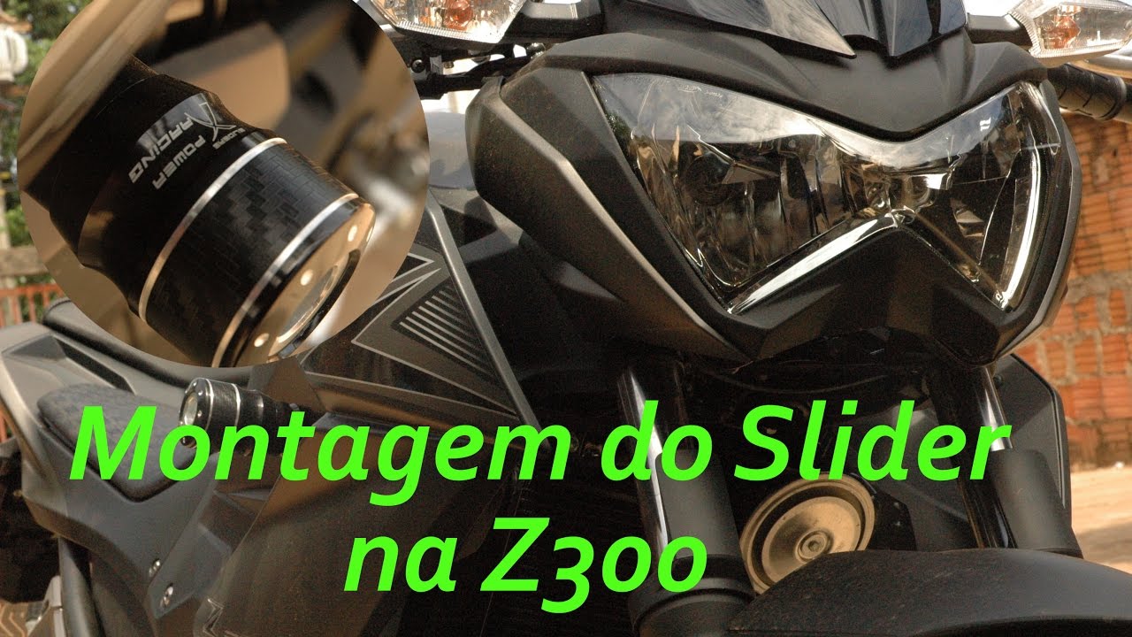 Kawasaki Z300 - montagem do Slider X Power Racing