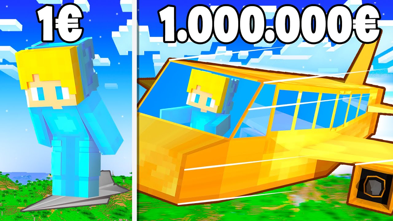 1€ vs 1,000,000€ Flugzeug in Minecraft!