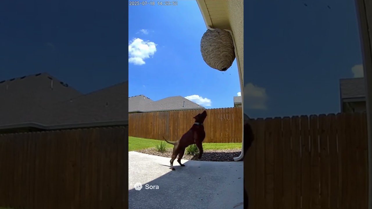 Dog vs Wasp Nest