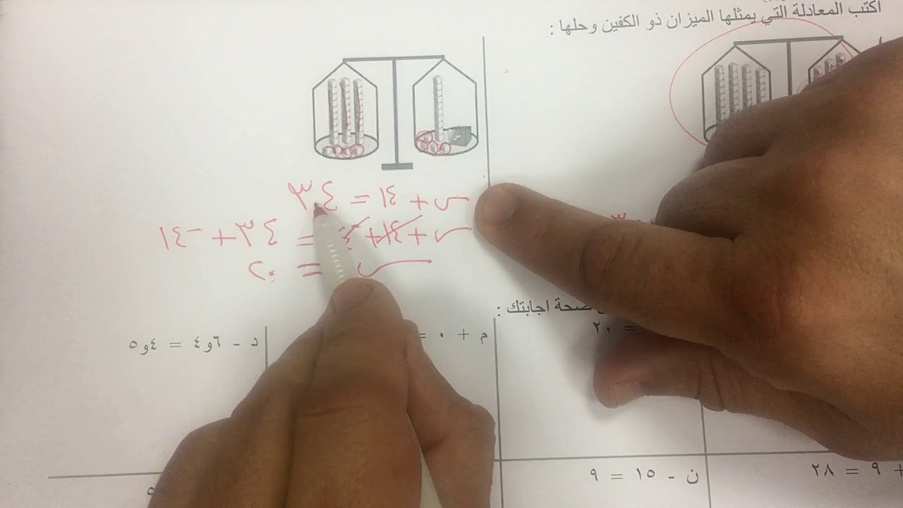 بند ( ٩-٨ ) حل معادلات تتضمن عمليات جمع وطرح الصف السادس الفصل الثاني