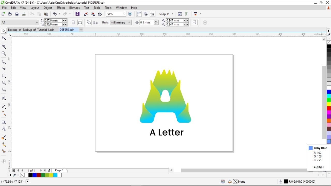 Logo Design Alphabet [ #A ] | CorelDrawX7