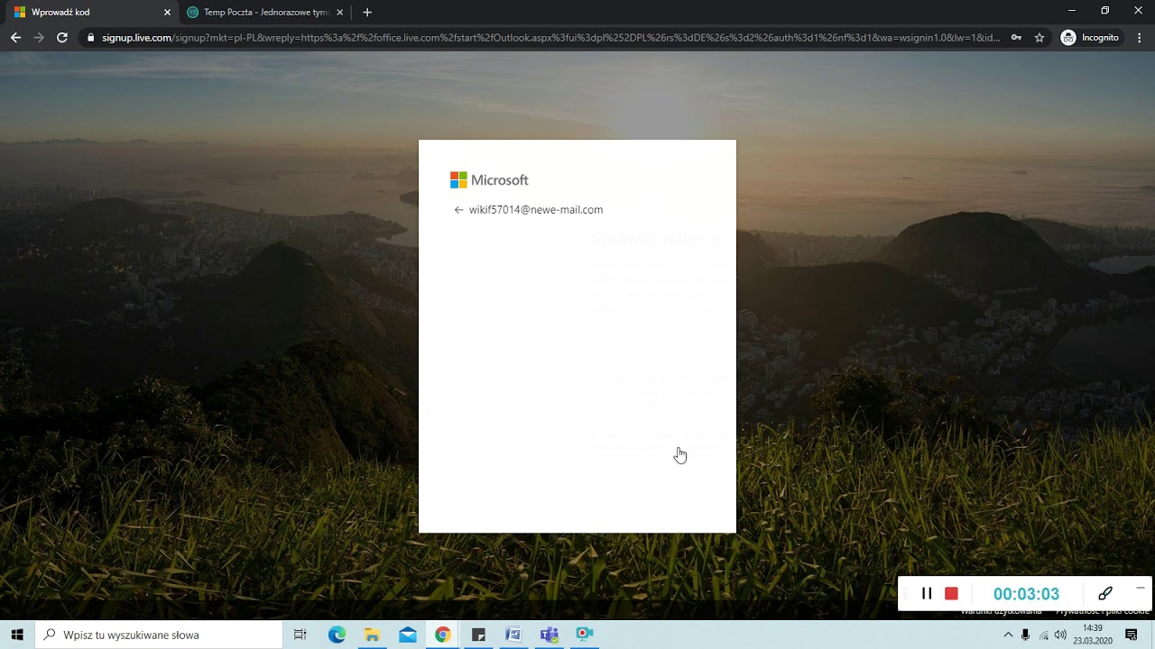 Zakładanie konta w usłudze Microsoft