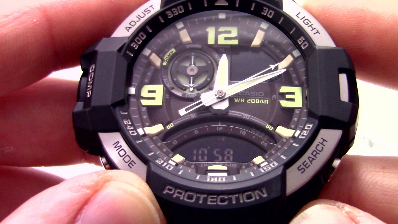 Часы Casio G-SHOCK GA-1000-1B [GA-1000-1BER] - Инструкция, как настроить от PresidentWatches.Ru