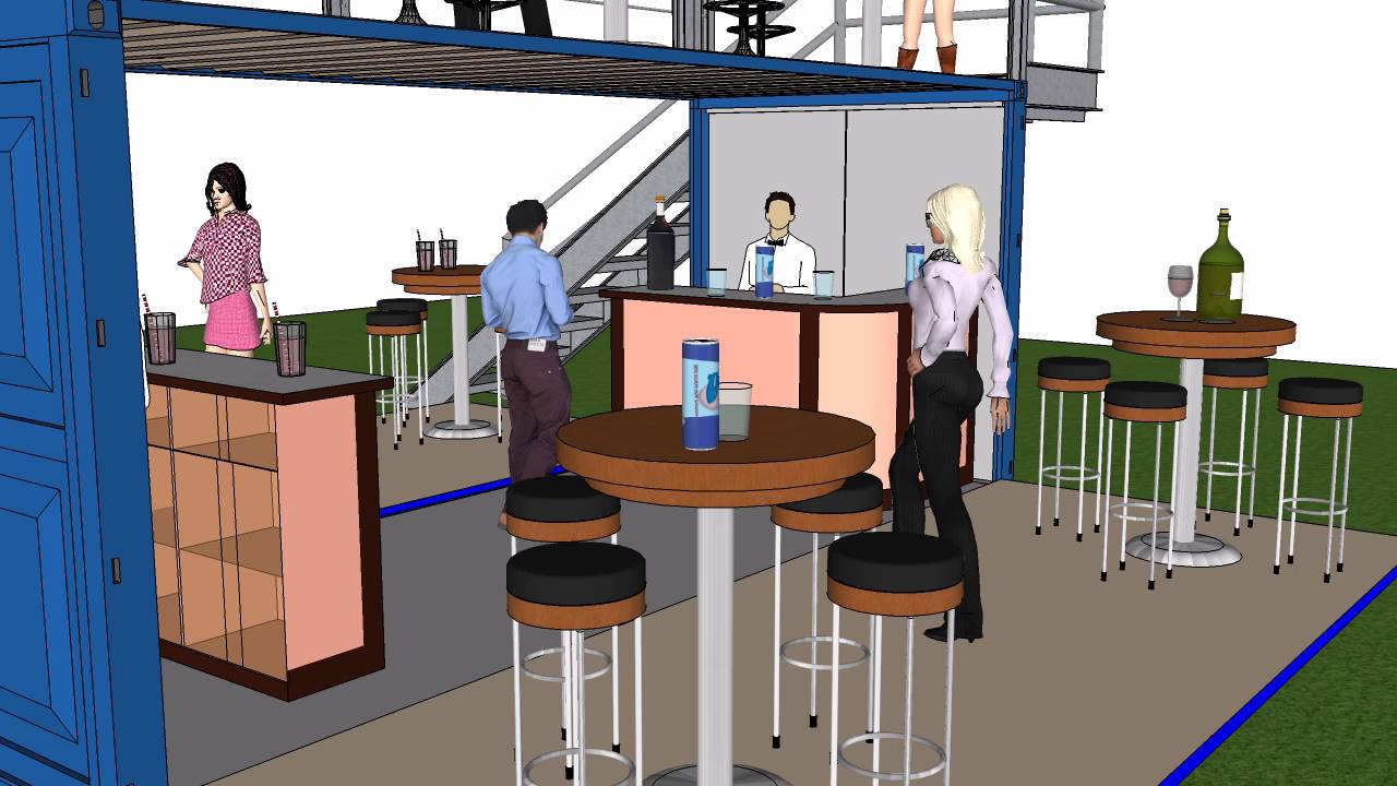 Container bar ristorante, container modificati, Stand fiera bar ristorante eventi
