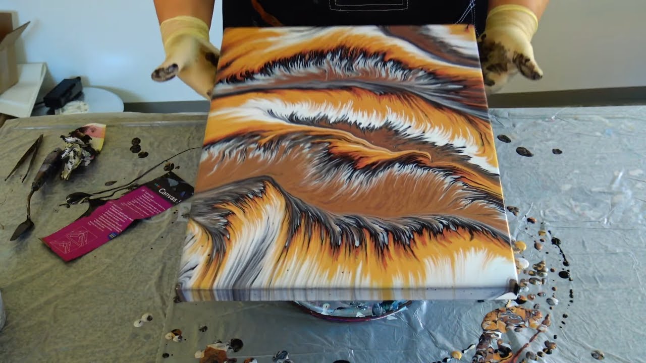 (943) Stunning METALLIC Split cup pour ~ Wandering Straight pour ~ Fluid Abstract painting