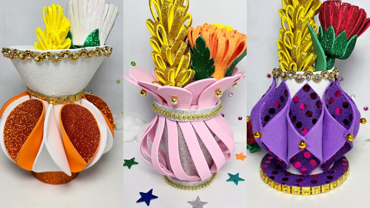 😍 Tres IDEAS de FLOREROS reciclando tubitos de carton 😍 MANUALIDADES FACILES con MATERIAL RECICLADO