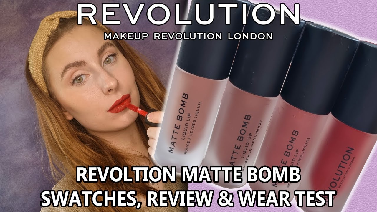 TESTING REVOLUTION MATTE BOMB LIP SWATCHES, REVIEW & MINI WEAR TEST | LOTTIE LOVESS