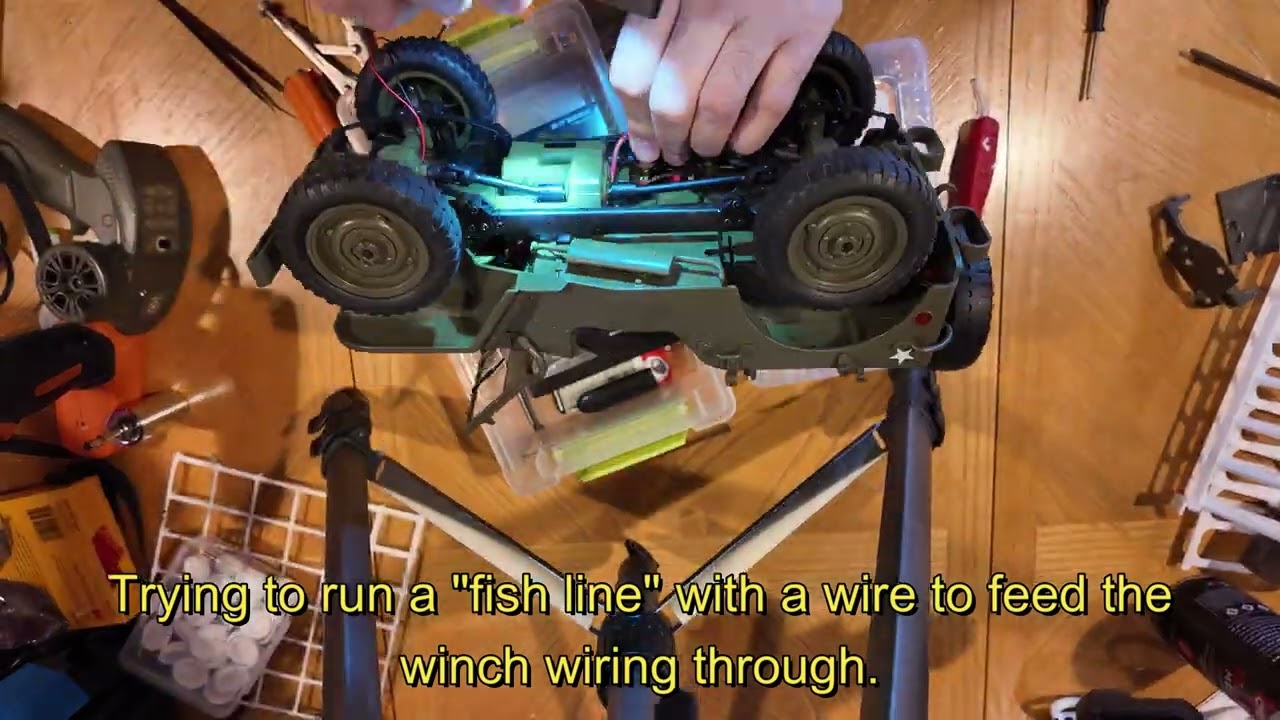 JJRC Willys Jeep C8815 winch power cable routing