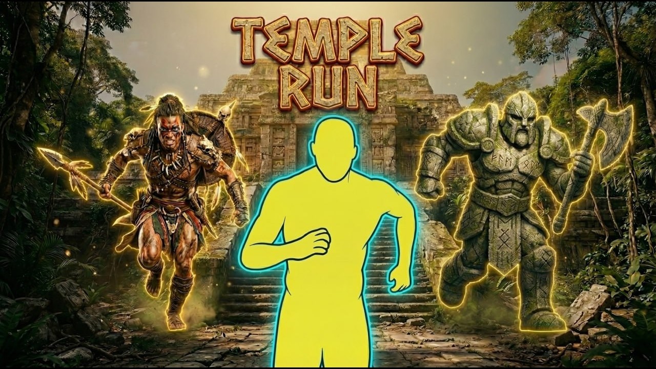 TEMPLE RUN | Tomb Raider | 4K HIGH QUALITY Immersive Interactive Warm Up | Viral Game Workout