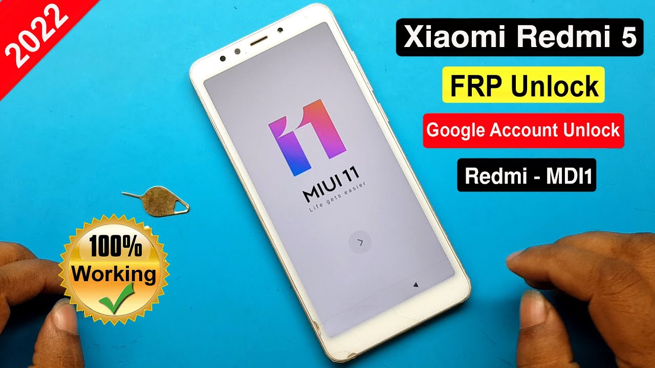 Xiaomi Redmi 5 FRP Unlock | Redmi 5 (MDI1) Google Account Remove 2022 | MIUI 11 (Without PC)