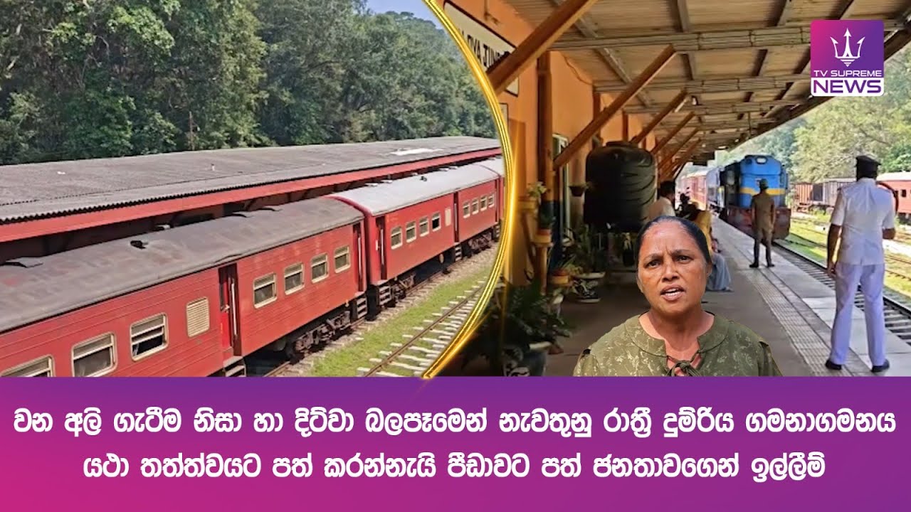 වන අලි ගැටීම නිසා හා දිට්වා බලපෑමෙන් නැවතුනු රාත්‍රී දුම්රිය ගමනාගමනය