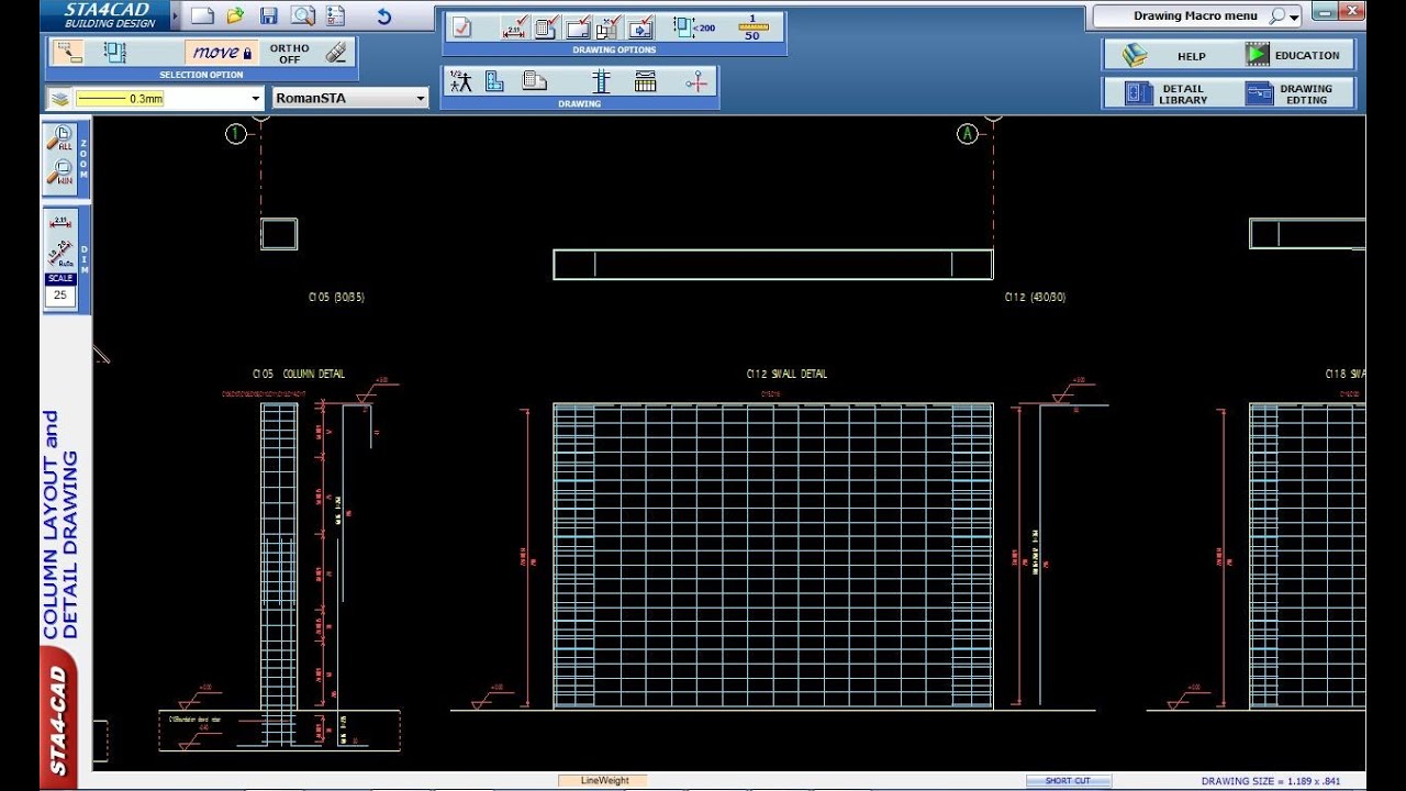 How to design Shear wall & Stairs in STA4CAD v14 structure design software lesson #25